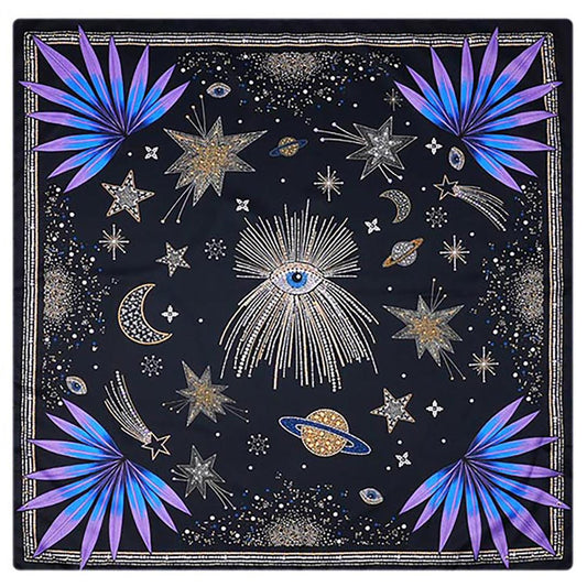 Comete Print Black Med Square Scarf