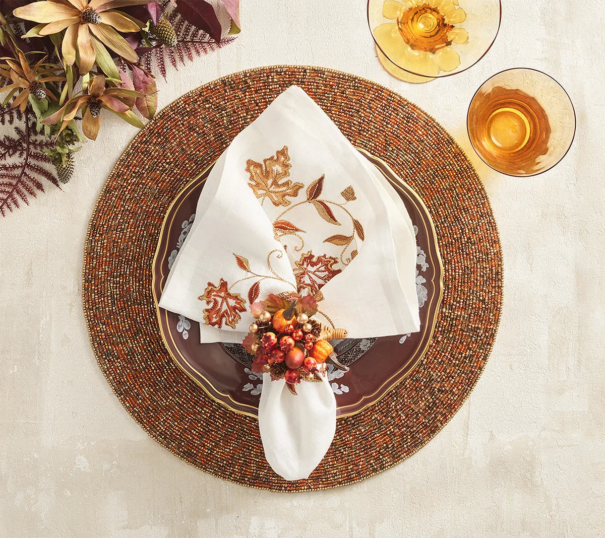 Cornucopia Napkin Ring, Set of 4