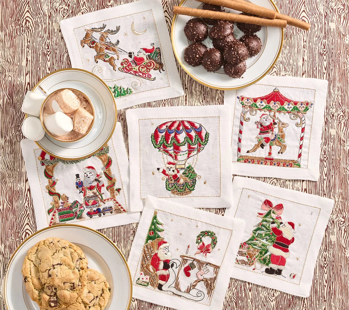 Santa Cocktail Napkins Set