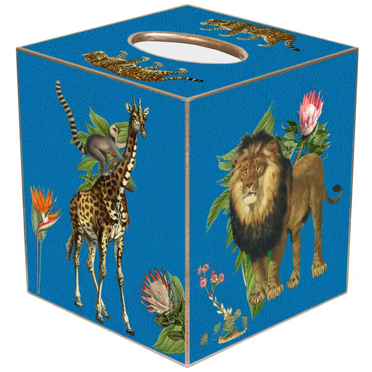 African Obsession Royal Blue Tissue Box