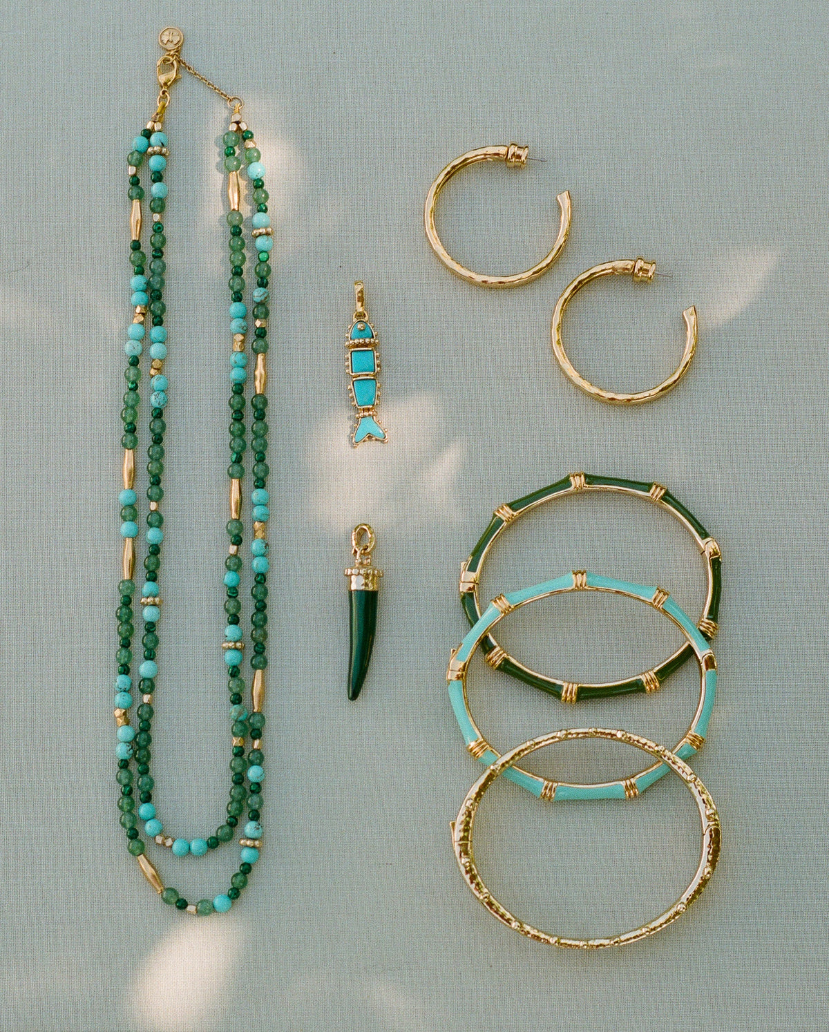 Milos Beaded Necklace - Turquoise