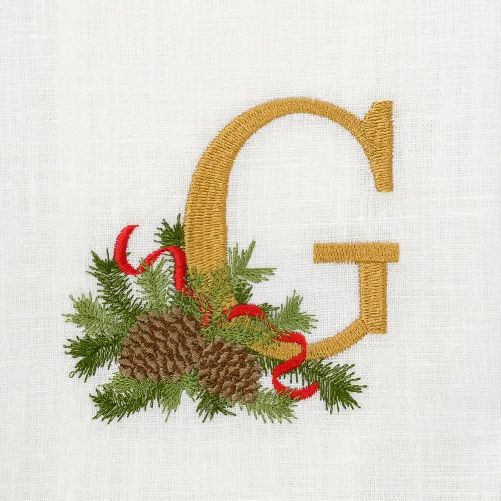 Winter Pine Monogram Towel