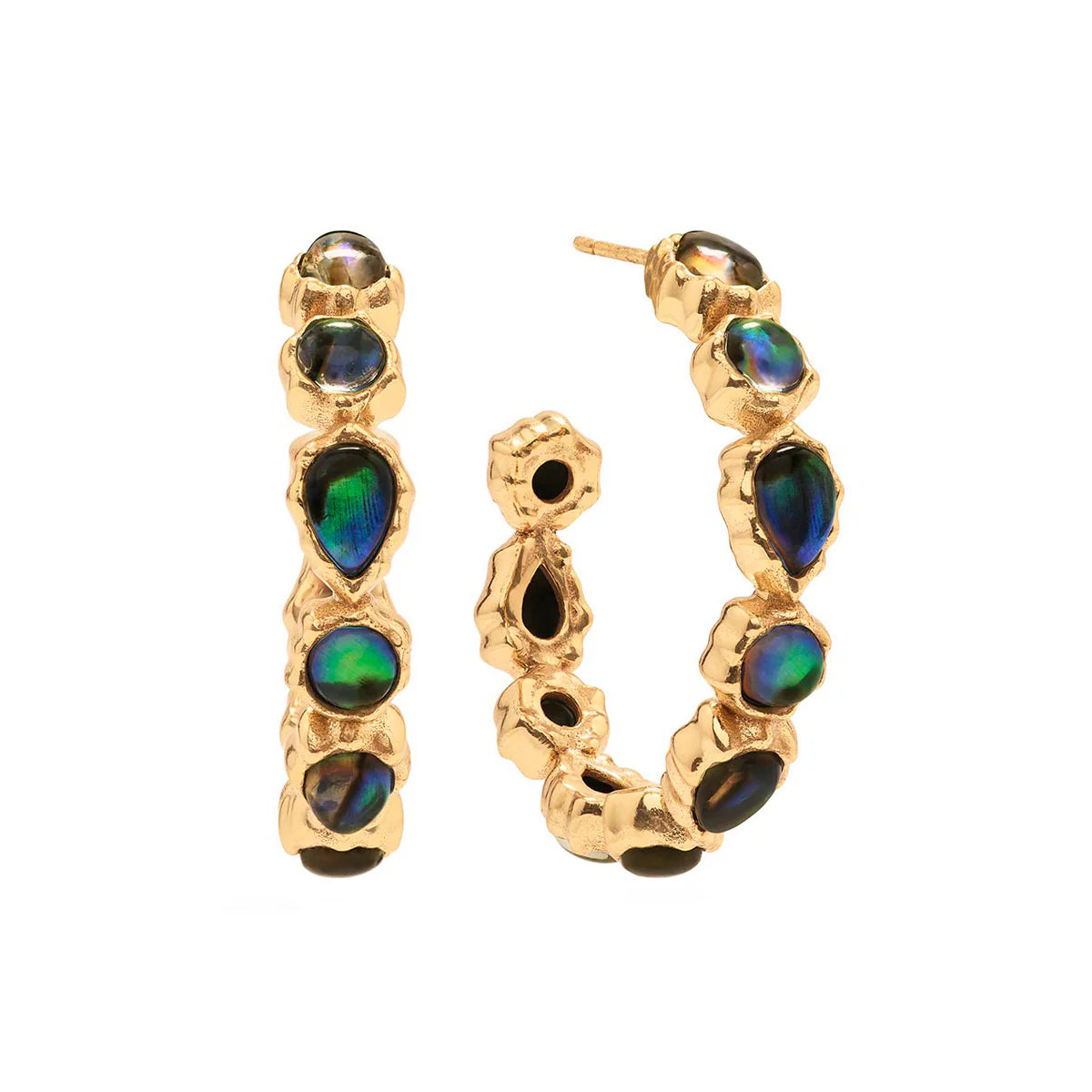 Aurora Medium Hoop Earrings - Abalone