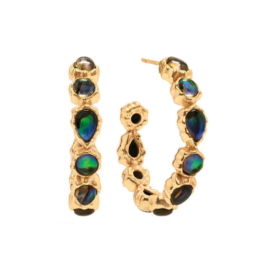 Aurora Medium Hoop Earrings - Abalone