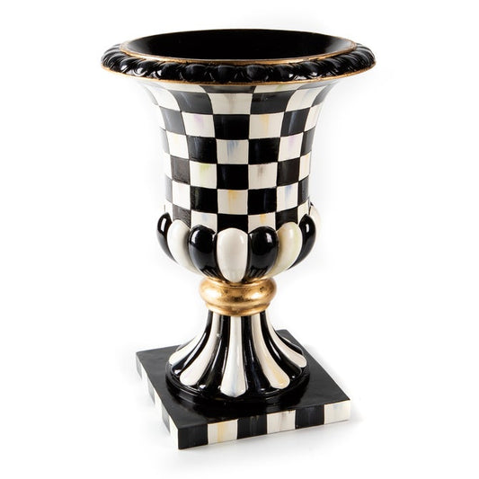Courtly Check Pedestal Tabletop Urn