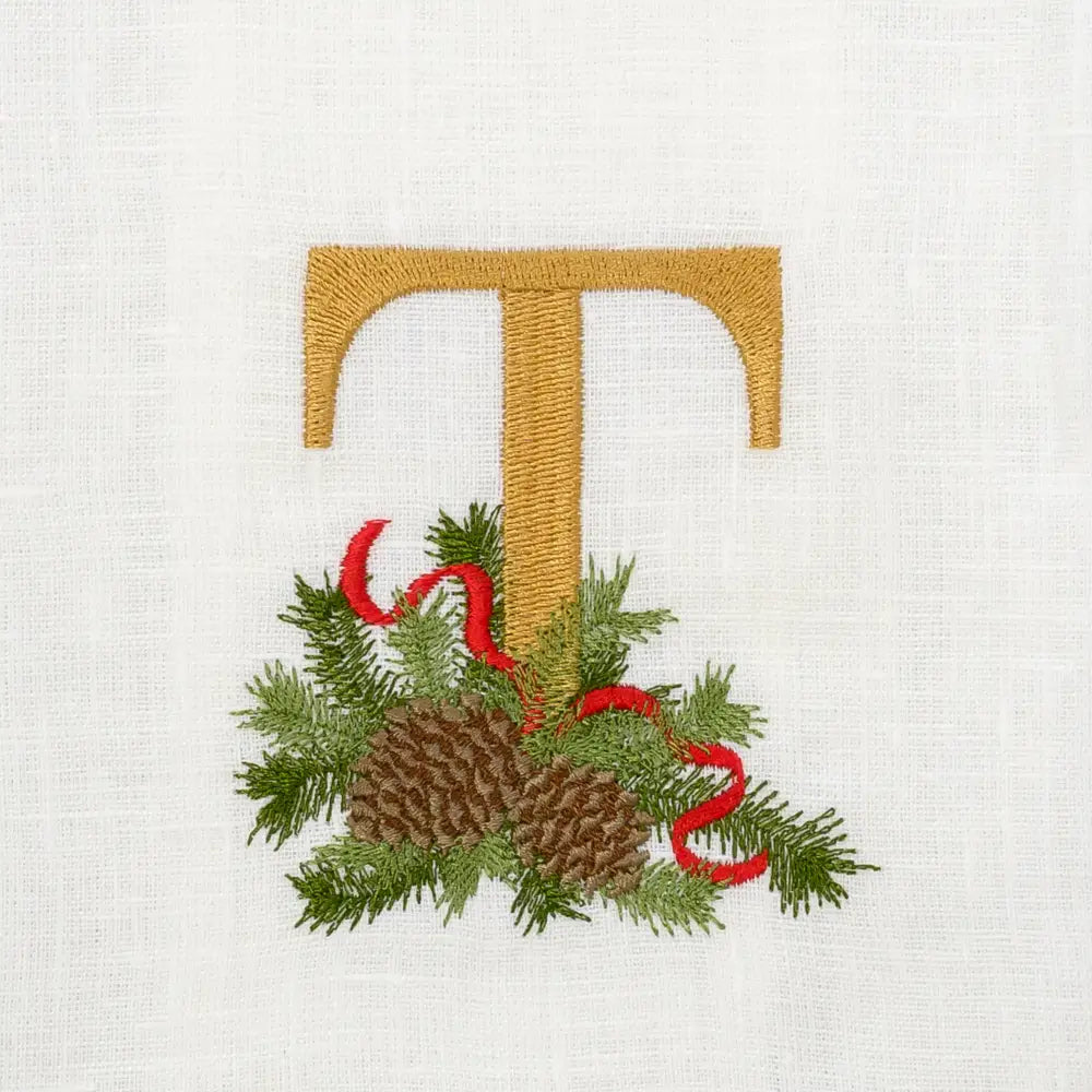 Winter Pine Monogram Towel