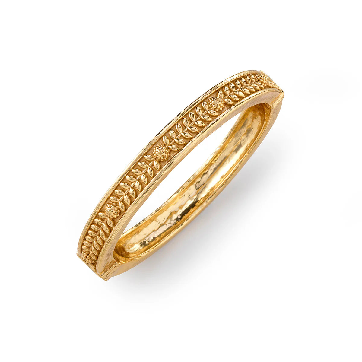 Berry Vine Hinged Bangle - Gold