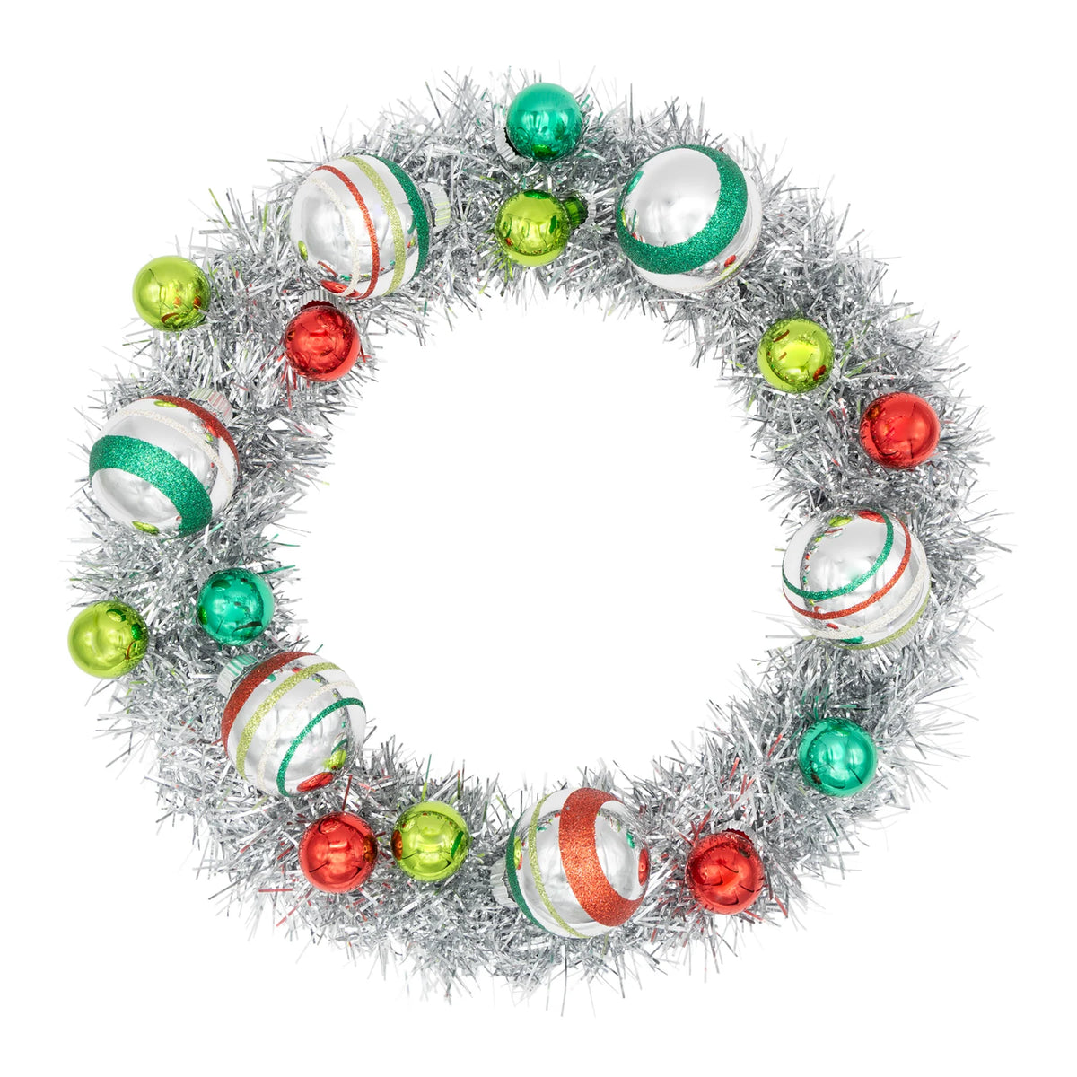 Holiday Splendor Silver Tinsel Wreath