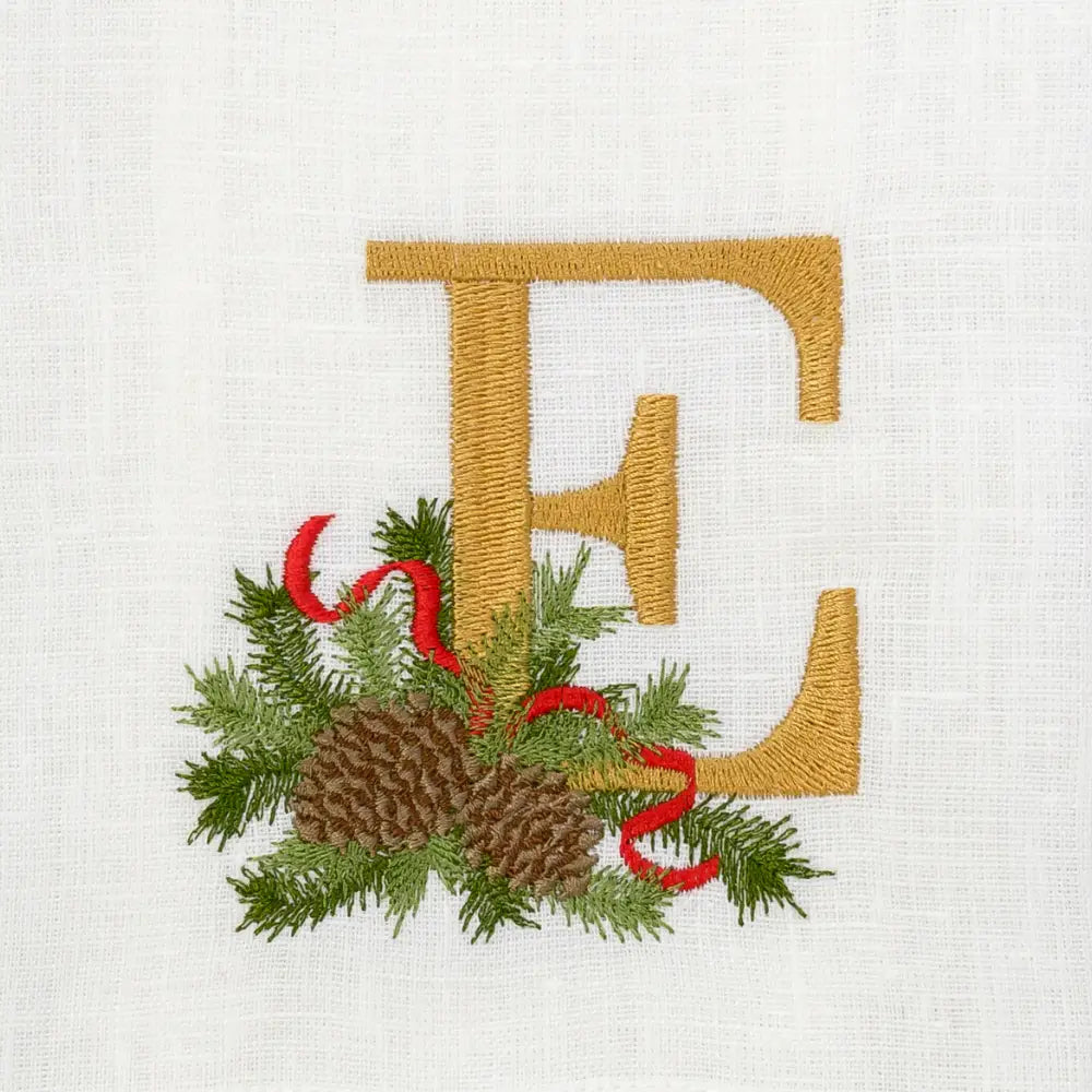 Winter Pine Monogram Towel
