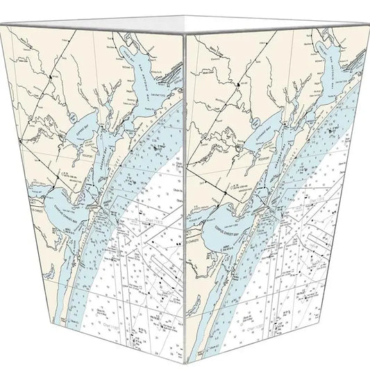 Rockport Texas Nautical Chart Wastepaper Basket