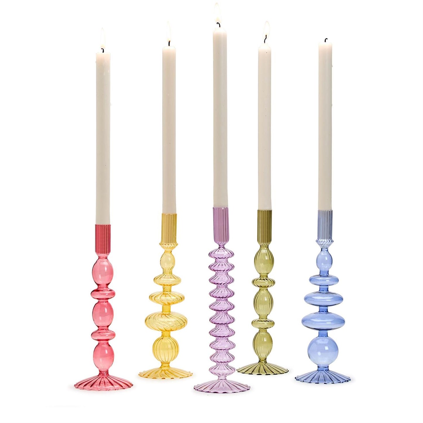 Hand-Blown Glass Taper Candlestick