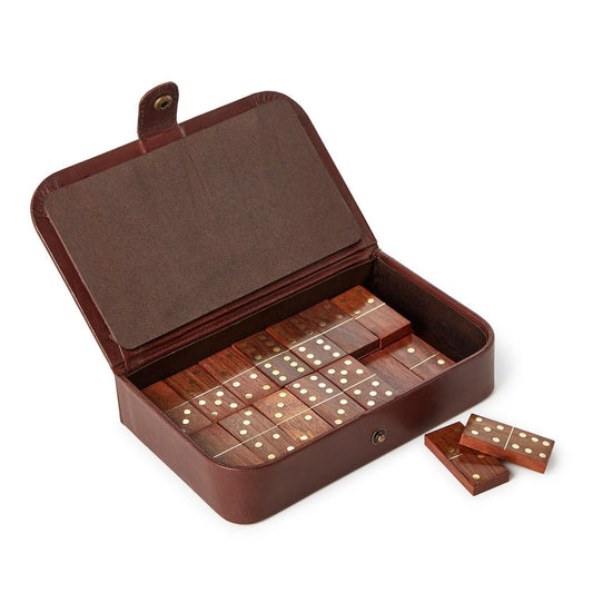 Chestnut Leather Domino Set