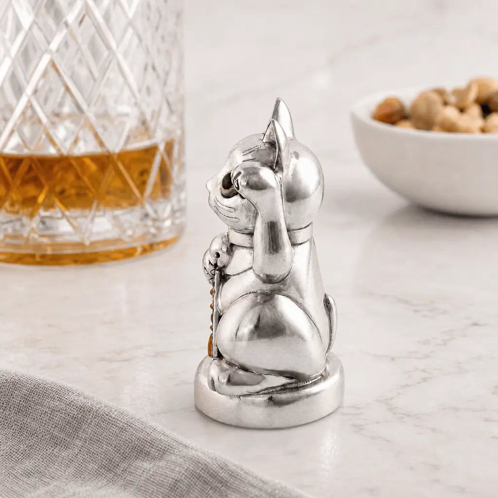 Lucky Cat Pewter Bottle Opener
