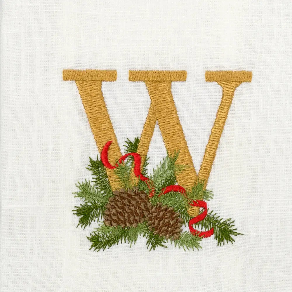 Winter Pine Monogram Towel