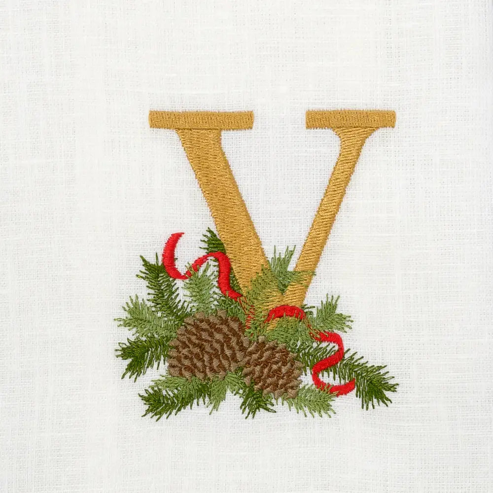 Winter Pine Monogram Towel