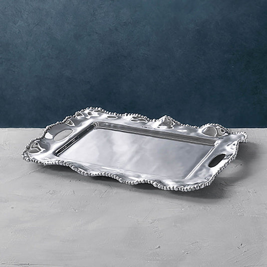 ORGANIC PEARL Kristi Medium Rectangular Tray with Handles