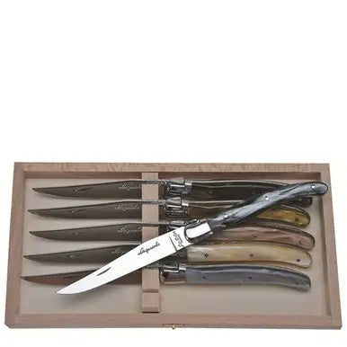 Laguiole 6 Steak Knives in Clasp Box