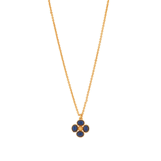 Berry Clover Double Sided Charm Necklace, 16"+2"