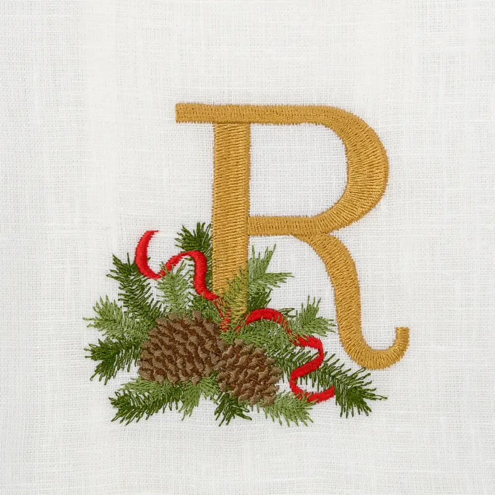 Winter Pine Monogram Towel