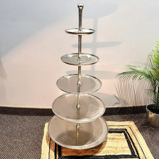 Silver Textured 5-Tier Stand
