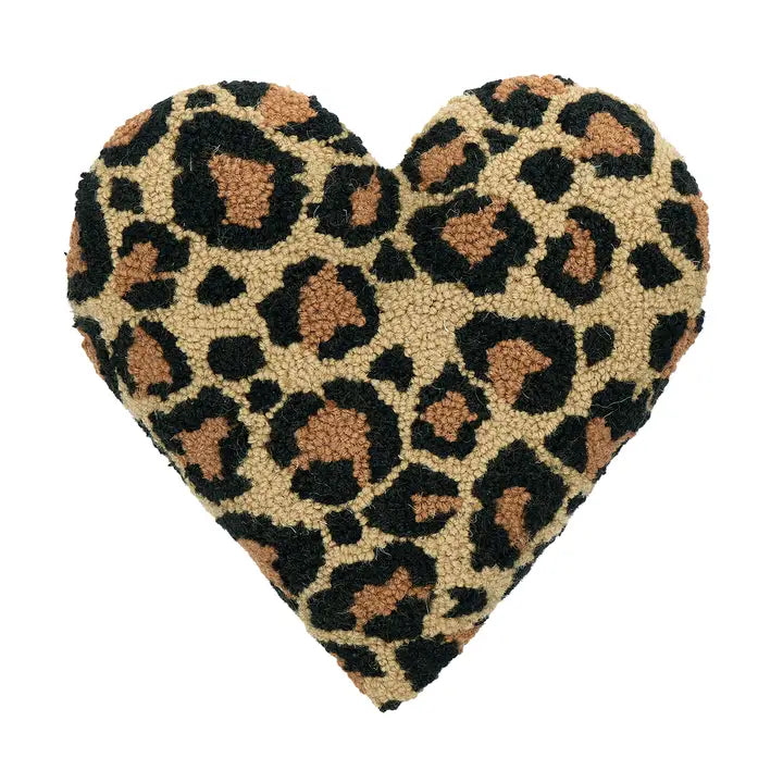 Shaped Leopard Heart Hook Pillow
