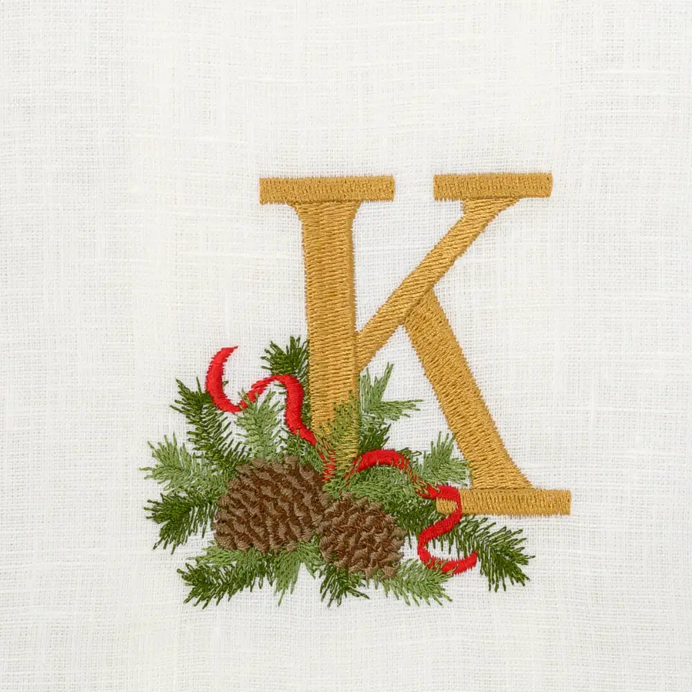 Winter Pine Monogram Towel