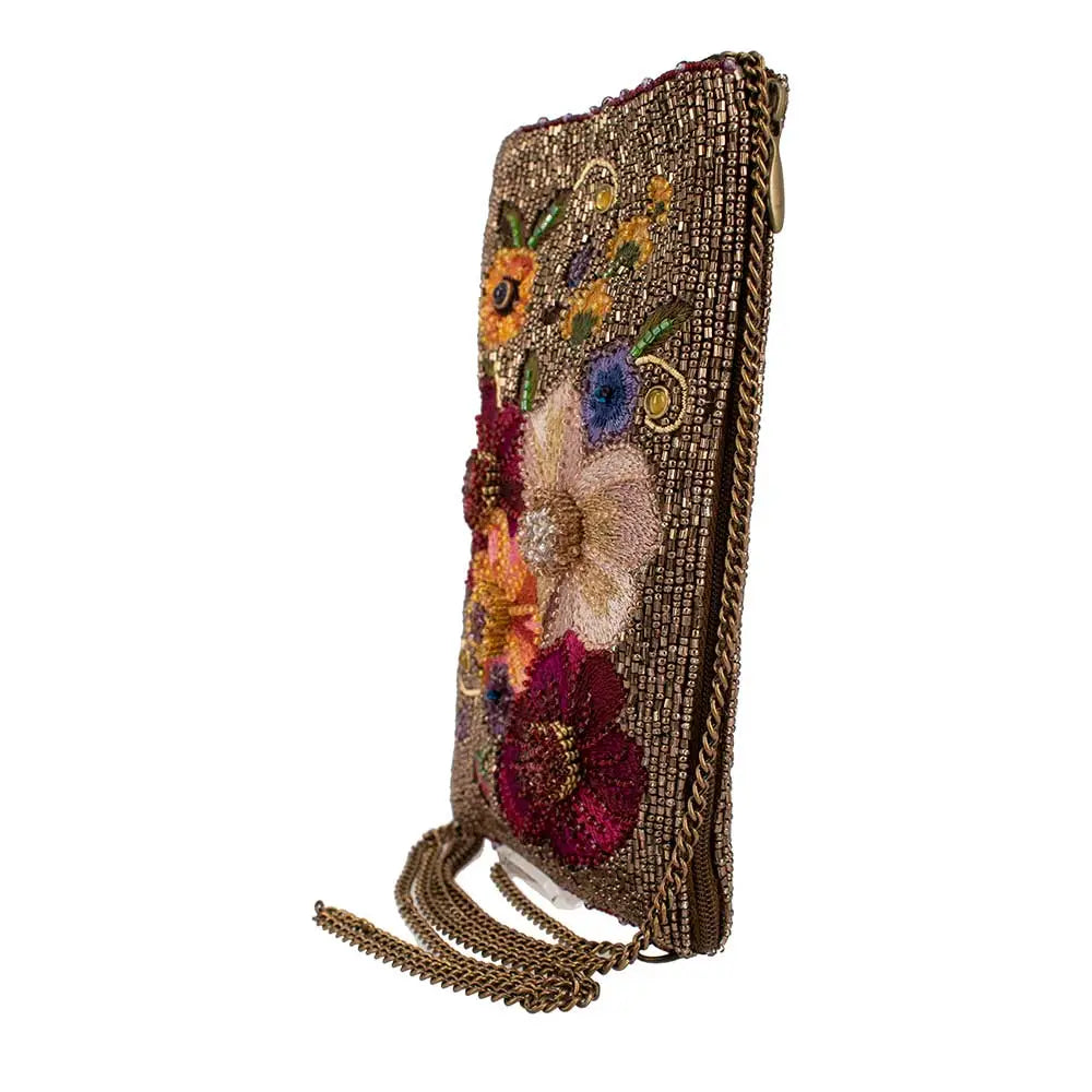 Budding Romance Beaded Floral Crossbody Phone Bag