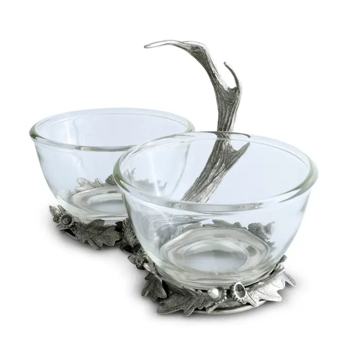 Fallen Antler Double Glass Dip Bowl