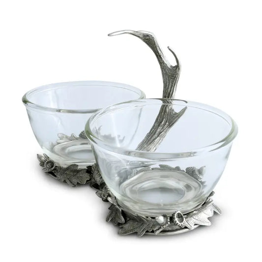 Fallen Antler Double Glass Dip Bowl
