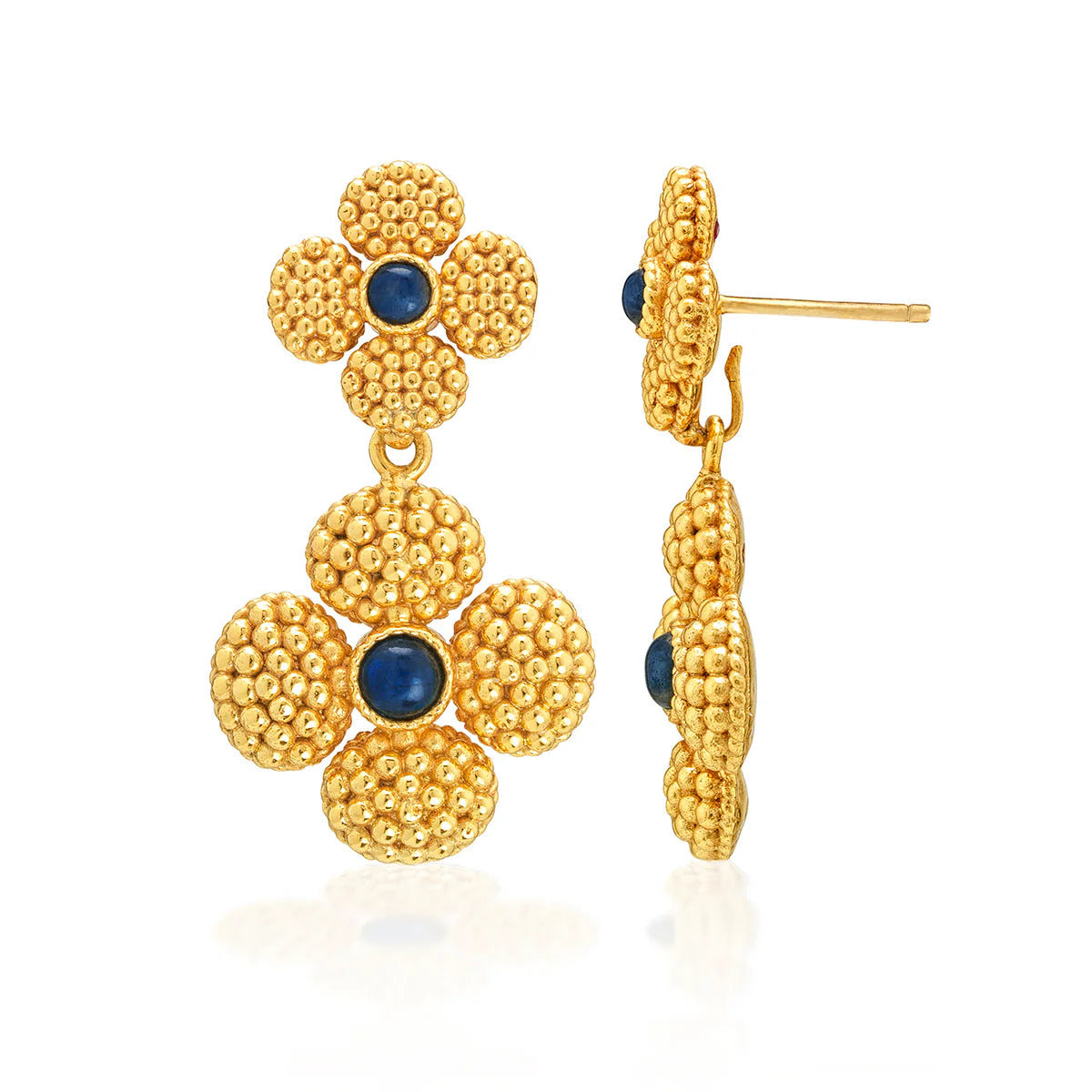 Berry Clover Convertible Duo Earrings - Blue Labradorite