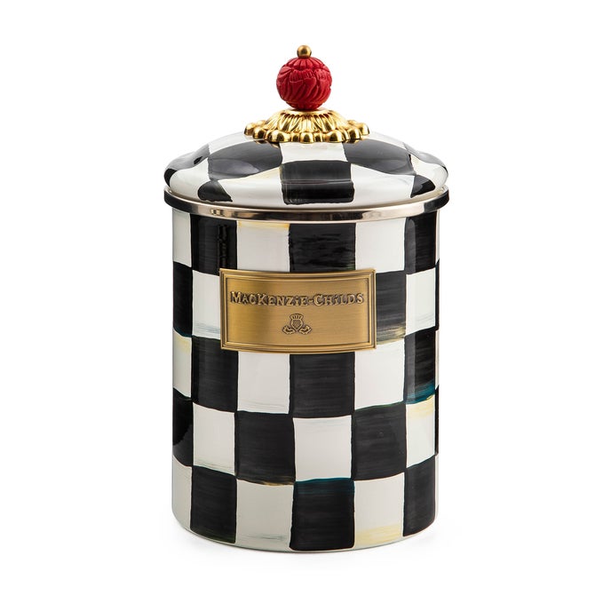 Courtly Check Enamel Canisters