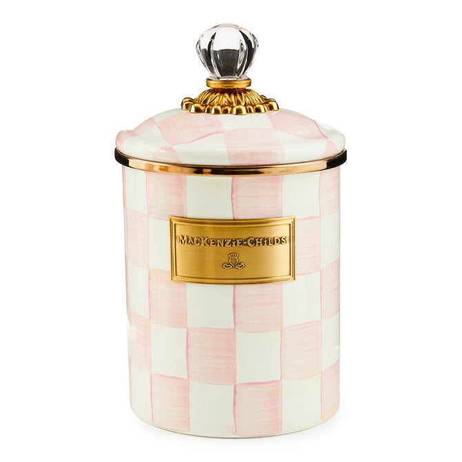Rosy Check Enamel Canisters