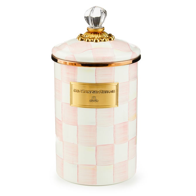Rosy Check Enamel Canisters