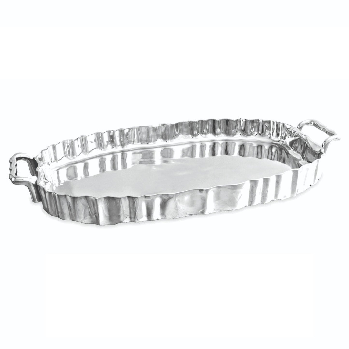 VINTAGE Fluted Oval Tray with Handles