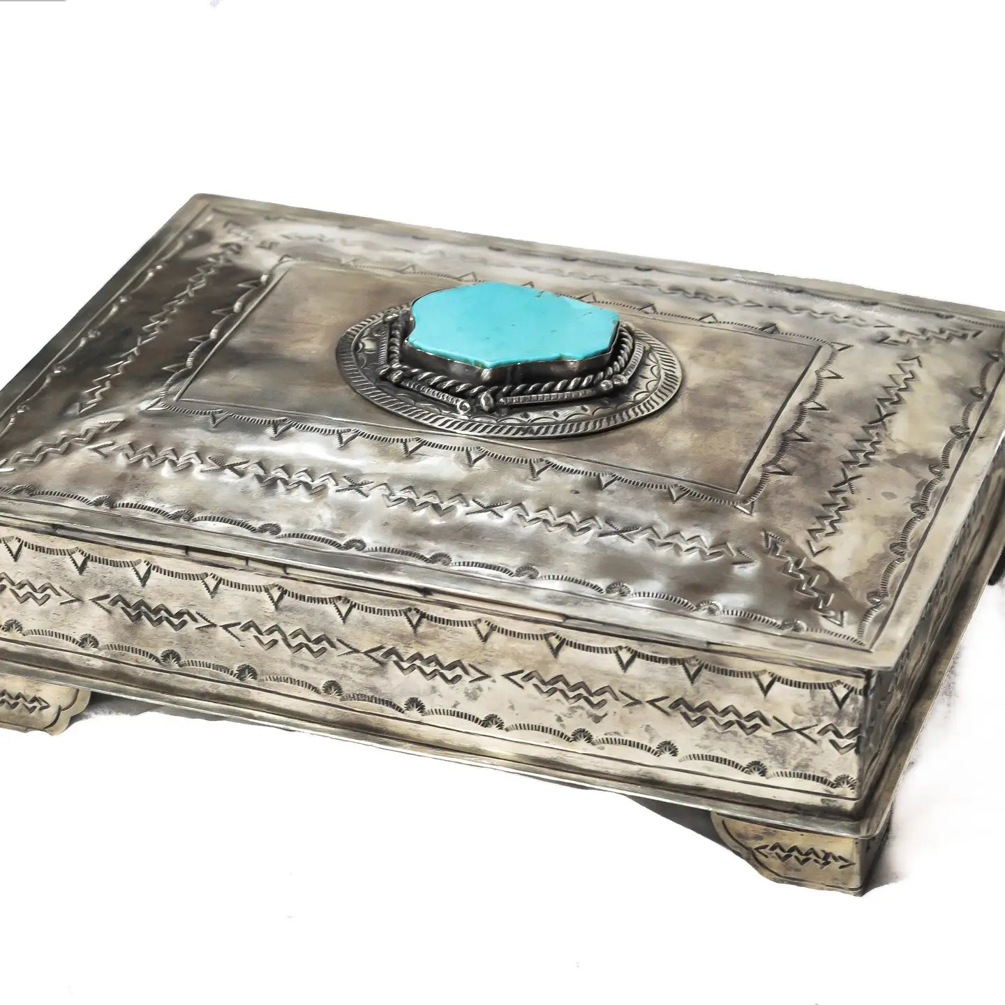 Stamped Bible Box- Turquoise