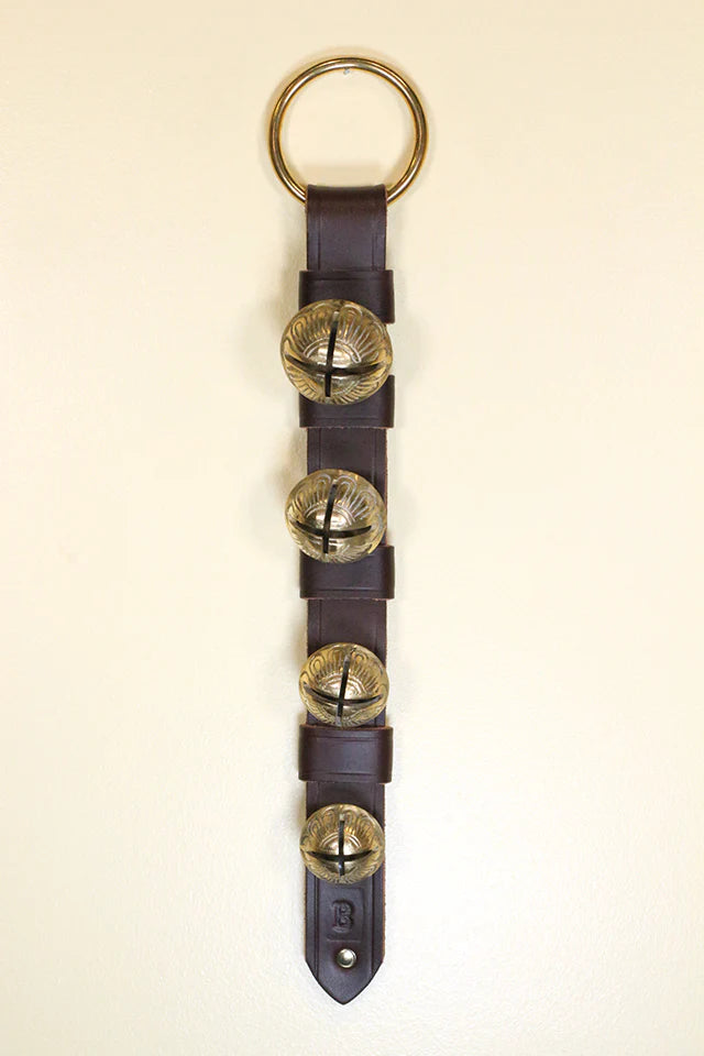 4 Graduated Solid Brass Bells on 2-Ply Strap