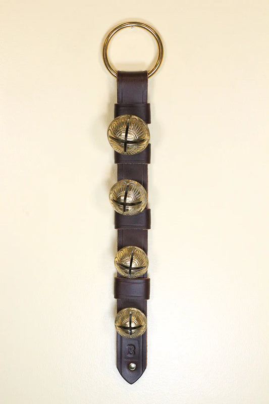 4 Graduated Solid Brass Bells on 2-Ply Strap
