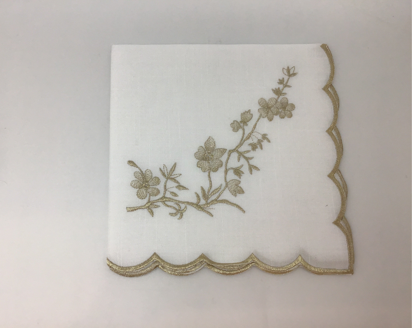 Embroidered White Napkin 20x20