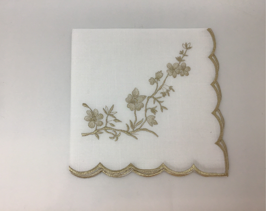 Embroidered White Napkin 20x20