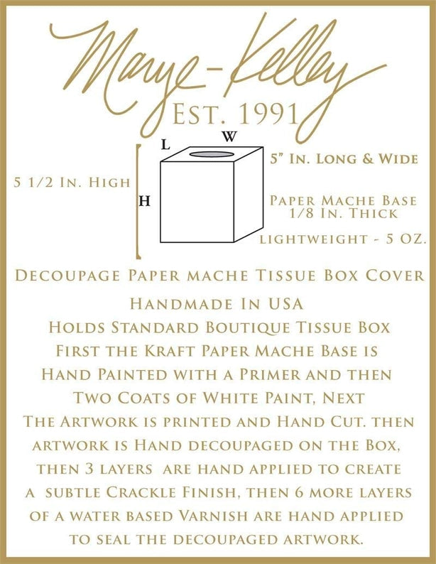 White Keep Calm & Carry On Tissue Box Cover