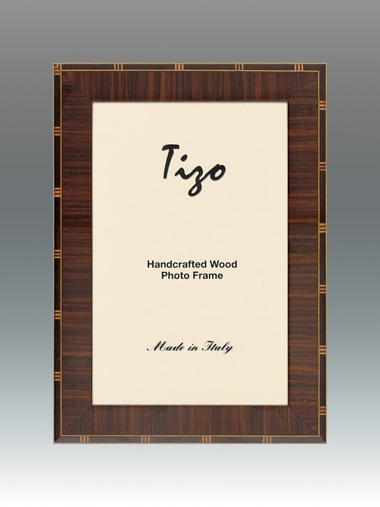 Dark Brown Inlaid Border Italian Wood Frame