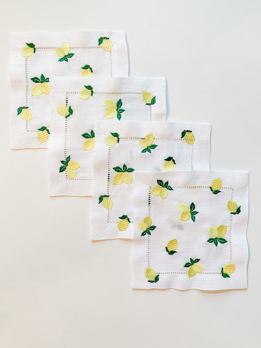 Lemon Cocktail Napkins