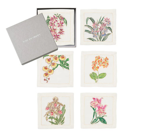 Orchid Cocktail Napkins, Set of 6