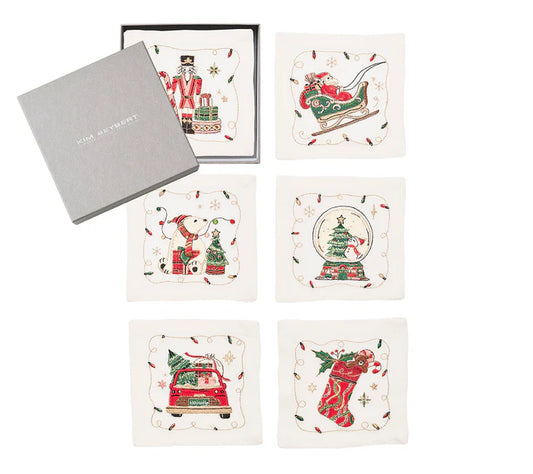 Holly Jolly Cocktail Napkin Set of 6