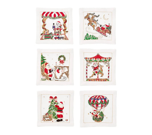 Santa Cocktail Napkins Set