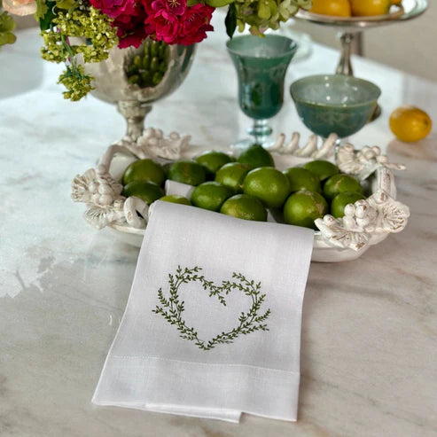 Vineyard Heart Linen Towel