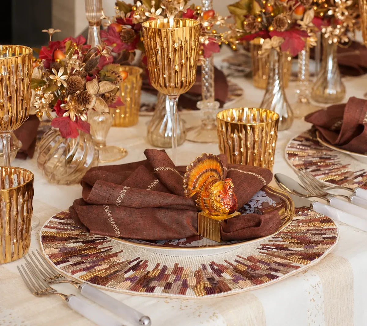 Turkey Trot Napkin Ring, Set of 4