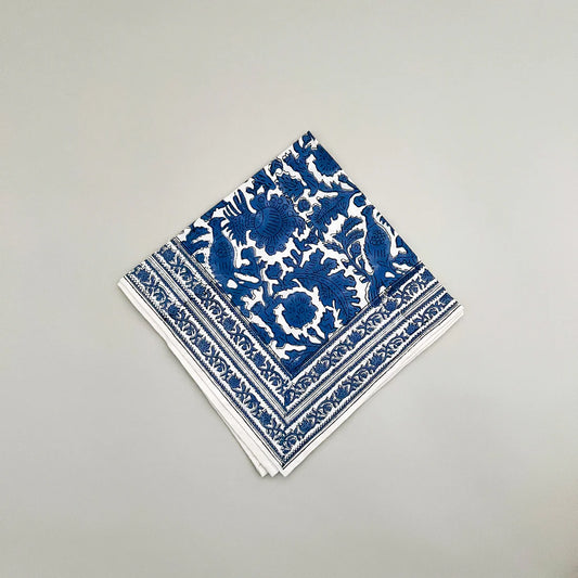 Cobalt Blue Bird Napkin Set of 4