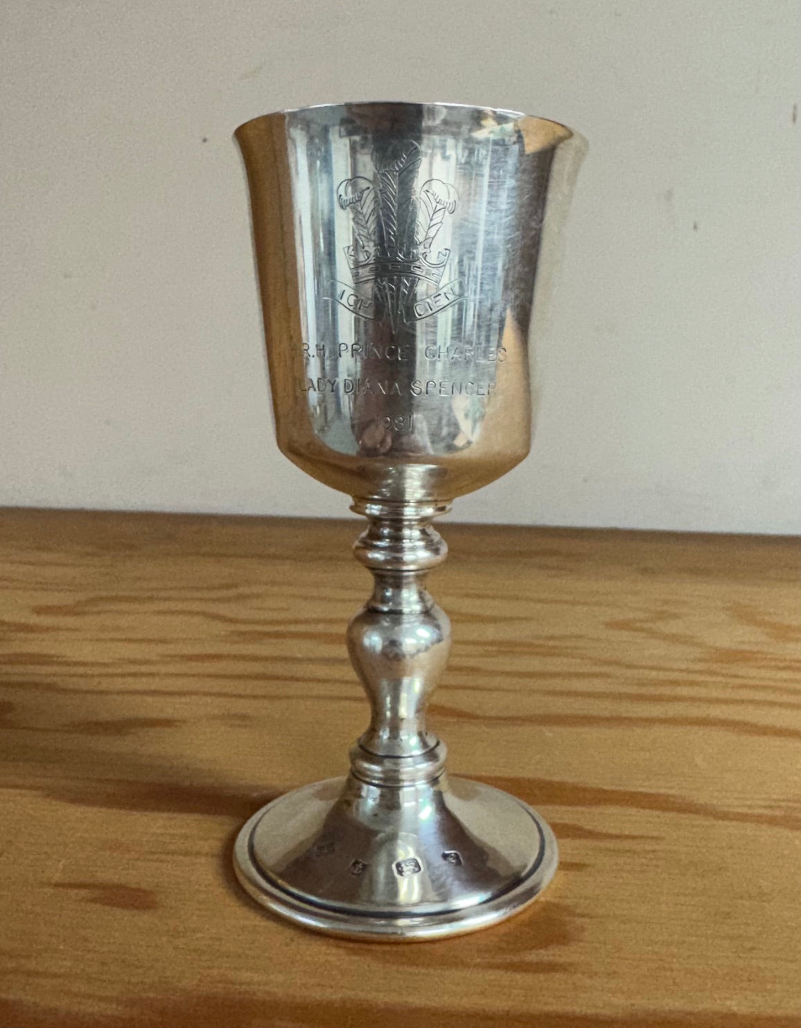 Sterling Silver Commemorative Goblet – Prince Charles & Lady Diana Spencer Engagement (1981)