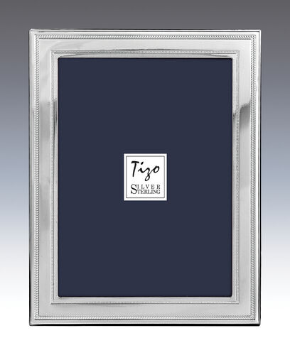 Flat Double Bead Border 925 Sterling Silver Frame